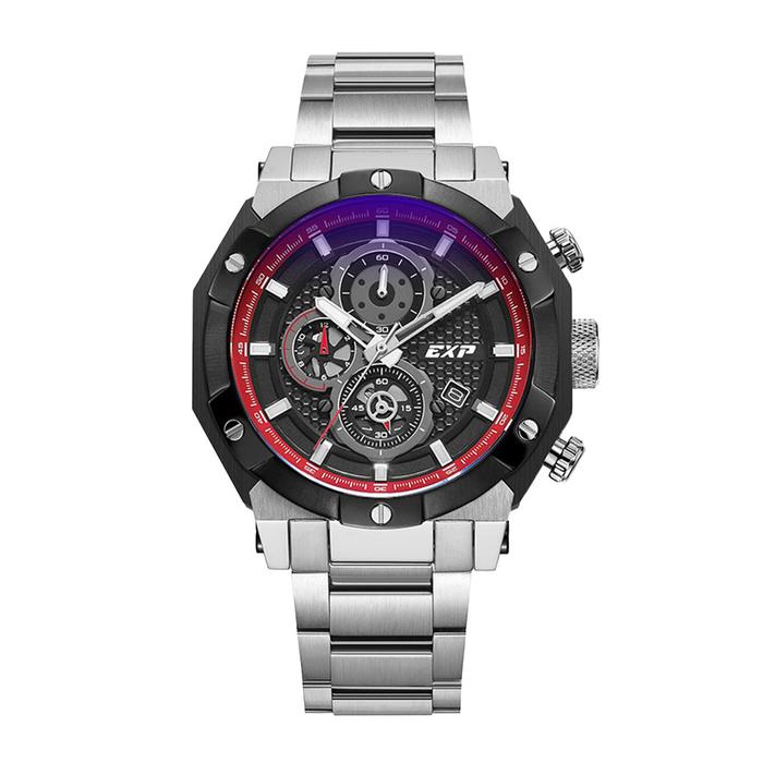 JAM TANGAN EXPEDITION PRIA EXP 6385 / E6385 ORIGINAL- SILVER BLACK RED