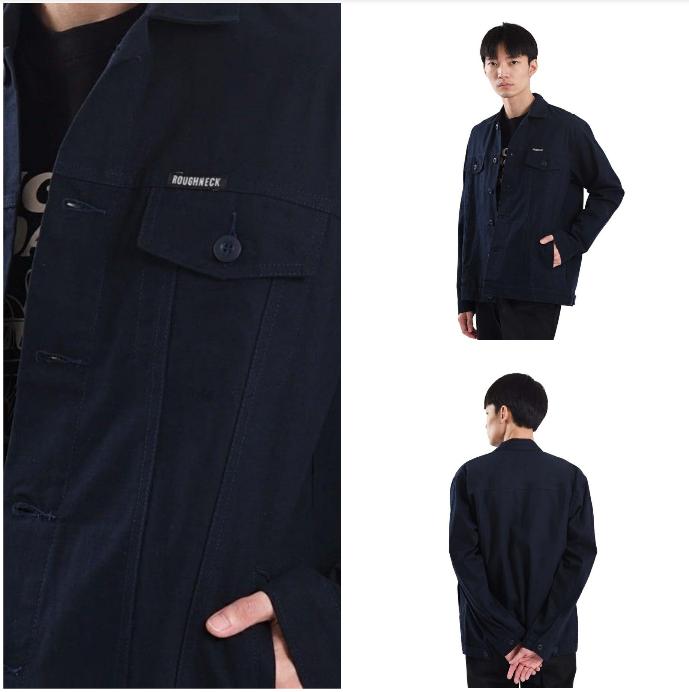 JAKET TRUCKER ROUGHNECK GEORGEOUS ORIGINAL SIZE XL NAVY