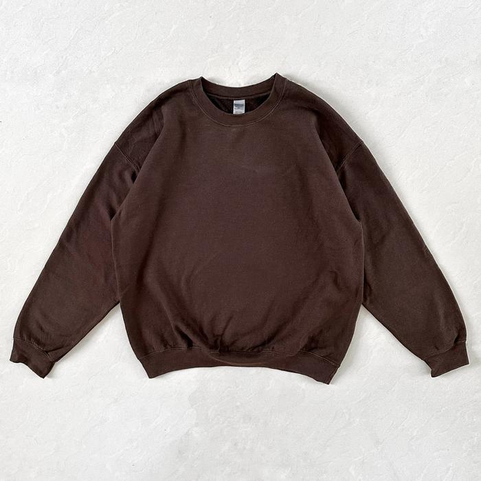 Gildan blank brown sweatshirt crewneck vintage not carhartt stussy