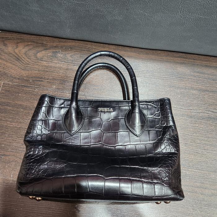 Furla Mini Bag Croco Black Wanita Tas Original Temurah