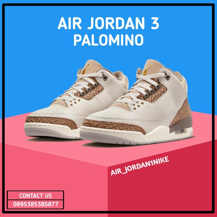 Sepatu Nike Air Jordan 3 Palomino 100% Authentic