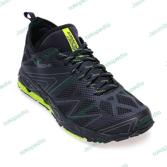 Sepatu League Ghost Runner Nocturnal Hitam Hijau Original Sale