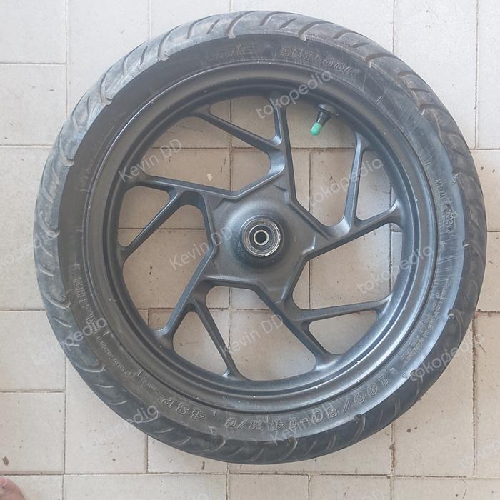 Pelek-Velk-Roda-Wheel-Velg Depan Set Ban Honda Vario 160 CBS Ori AHM