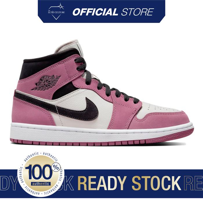Nike Air Jordan 1 Mid Berry Pink / Sepatu Branded Original
