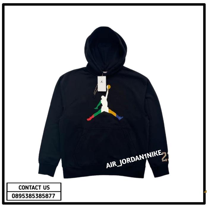 Hoodie Air Jordan Logo Black Multicolor 100% Original