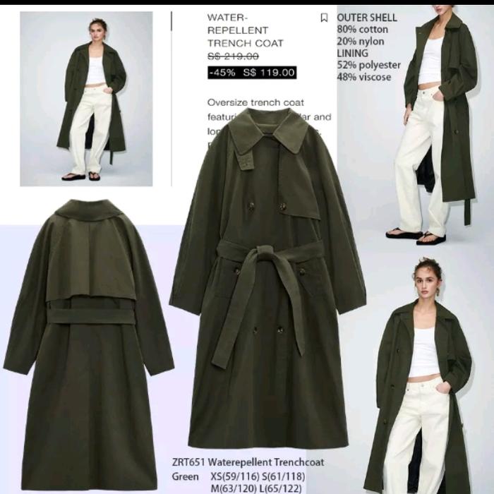 coat zara army original