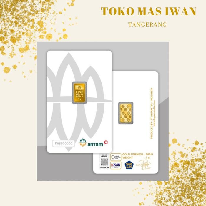 ANTAM Logam Mulia Antam 1 Gram Berat 1gr Kadar 999.9 Berat 1 gram Toko Mas Iwan Tangerang