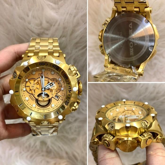 Jam Tangan Pria Invicta Venom Cronograph Super Premium Garden AAA Gold