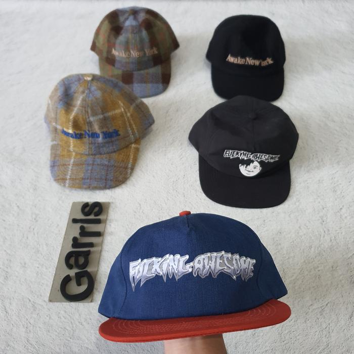 FUCKING AWESOME CHROME LOGO HAT - NAVY RED