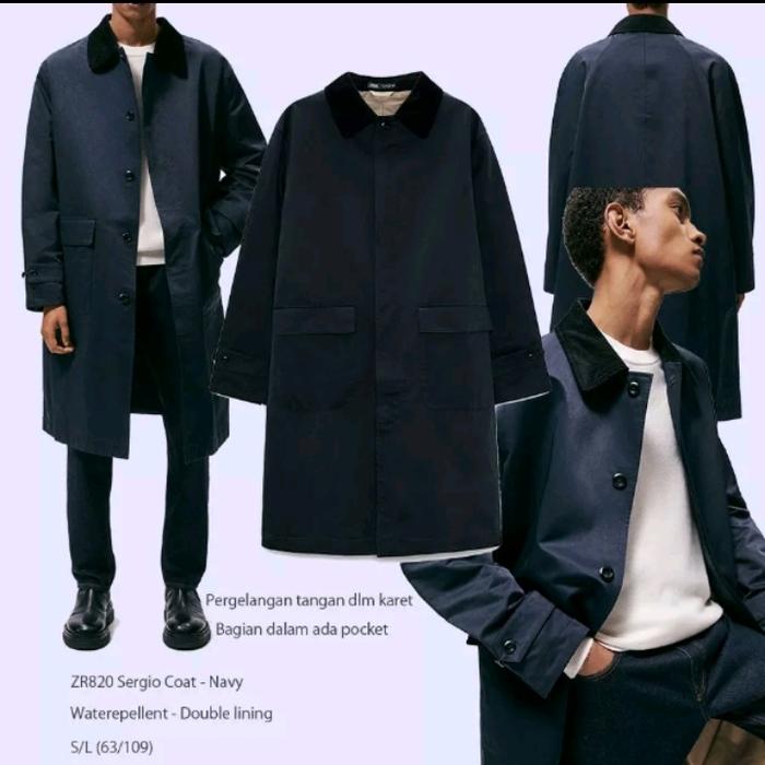 coat zara man navy
