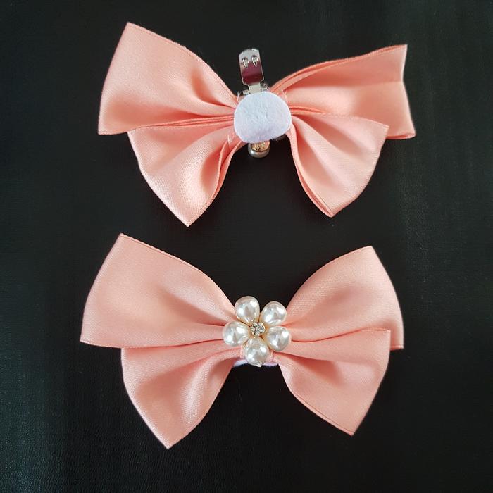 hiasan aksesoris sepatu wanita klip pita ribbon orange shoes clip
