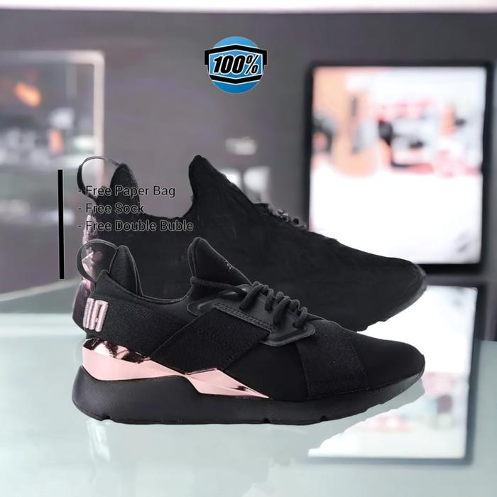Sepatu wanita Sneakers Puma Muse Metal Women's Trainers Black 2