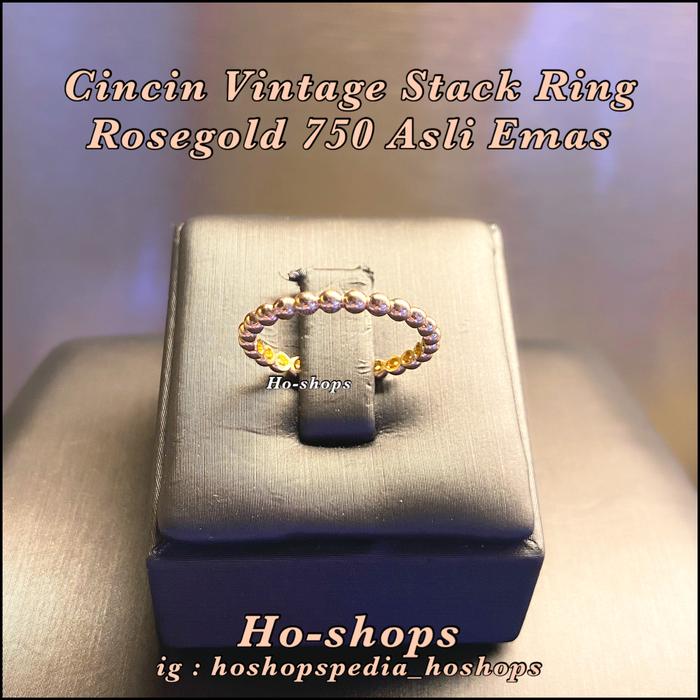Cincin Vintage Rosegold Kadar 750 Asli Emas