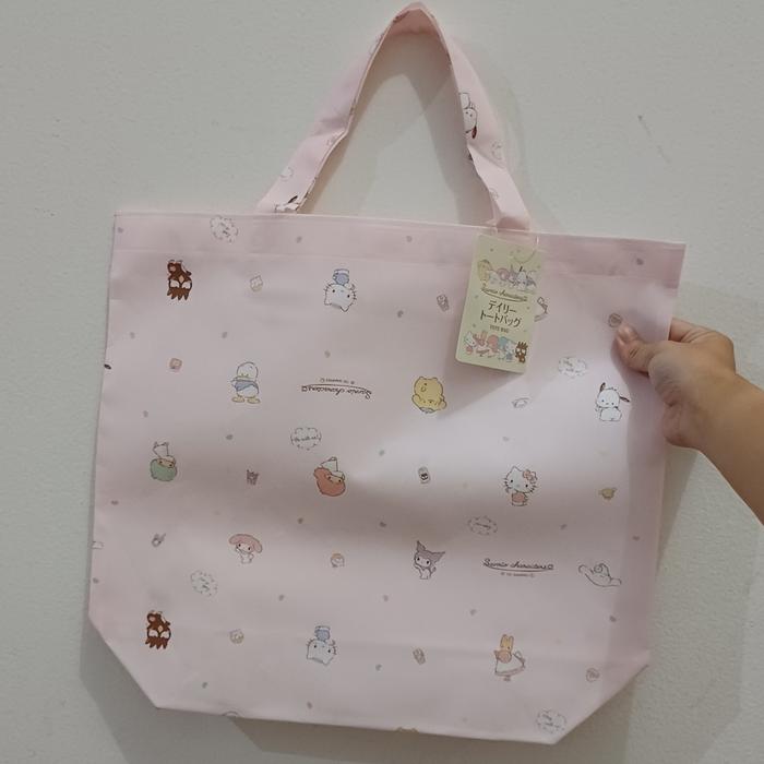 Daiso sanrio sweet pastel all characters sanrio tote bag