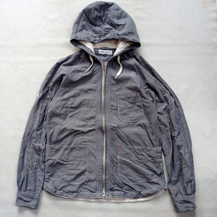 nano universe japan casual chambray hooded light jacket soft jeans