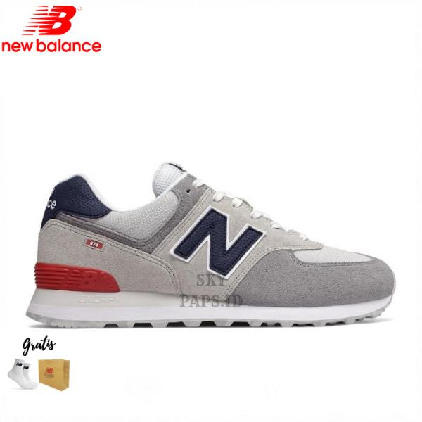 New Balance 574 Grey Blue Red