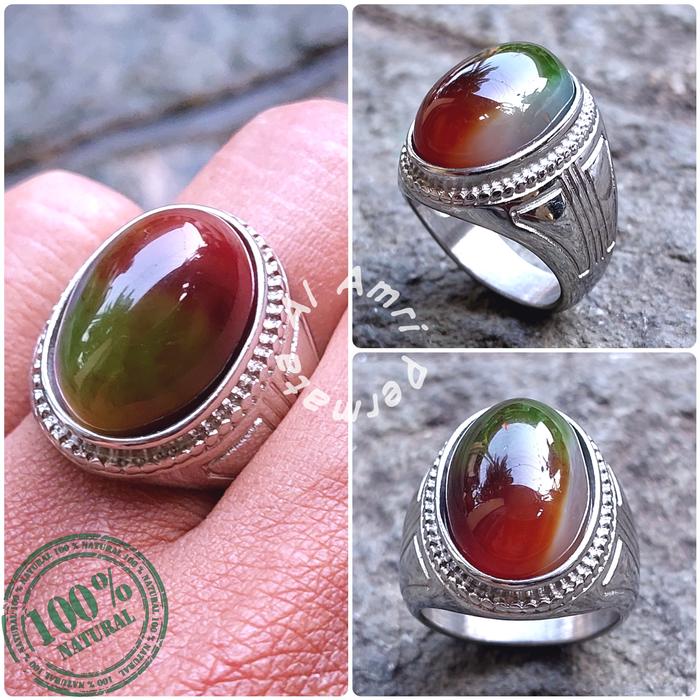 Batu cincin natural pancawarna edong Batu akik pancawarna edong