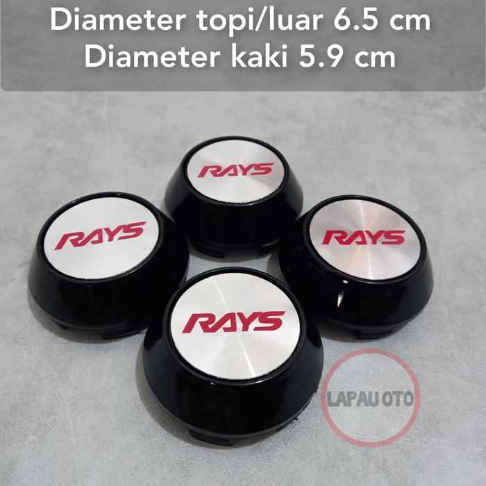 tutup dop velg racing variasi rays 6.5 cm harga 4 pcs
