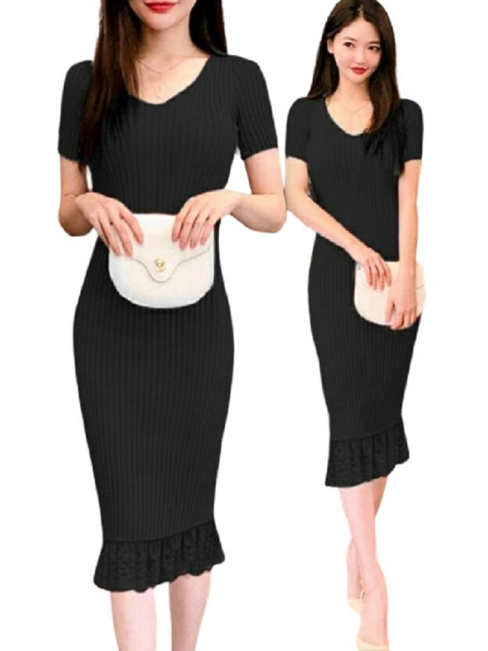 Dress Duyung Rajut Black [Dress 0133] SGR