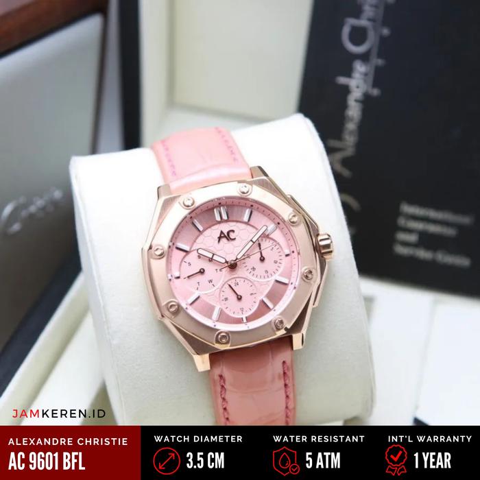 Jam Tangan Wanita Alexandre Christie 9601 AC9601 AC 9601 BF Tali Kulit