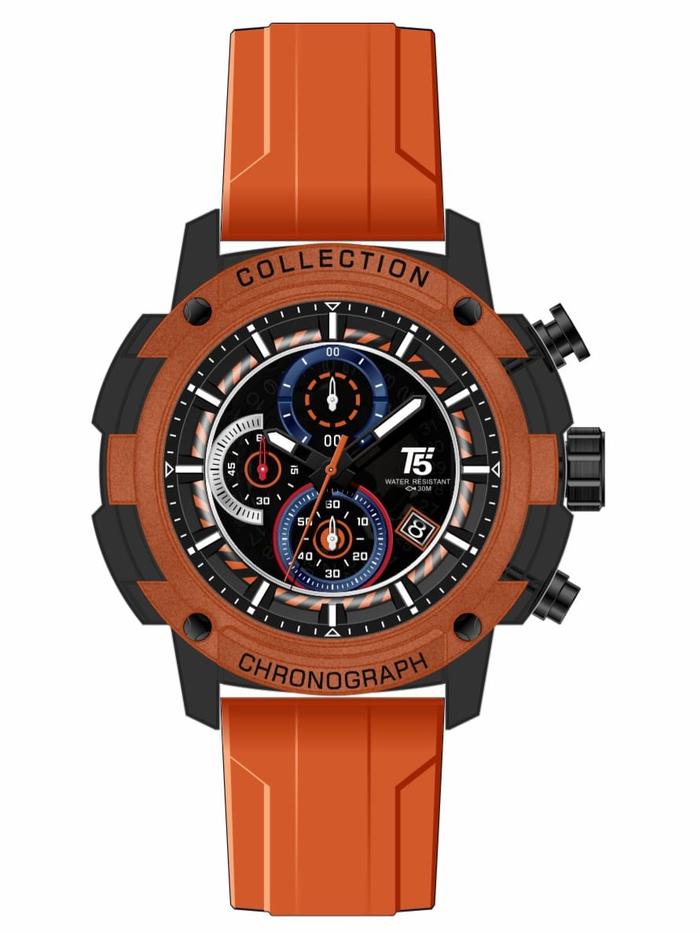T5 Jam Tangan T5 COLLECTION H 4015G Original Fullbox dengan Stopwatch Chronograph Tahan Air