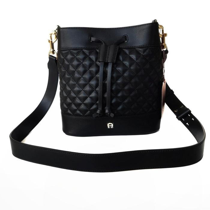 Tas Aigner Thea Black Leather Ghw Original