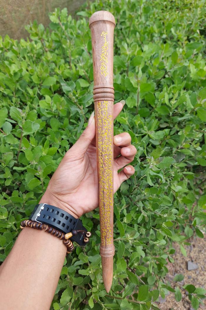 tongkat kayu bidara arab ukir sholawat thibbil qulub