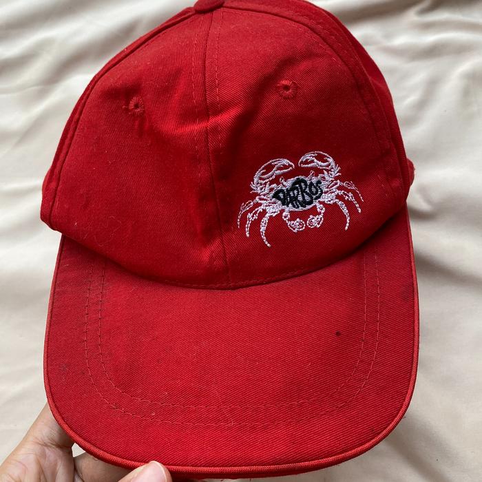 Preloved Topi Merah Dewasa Unisex Cewek Cowok Spider All Size