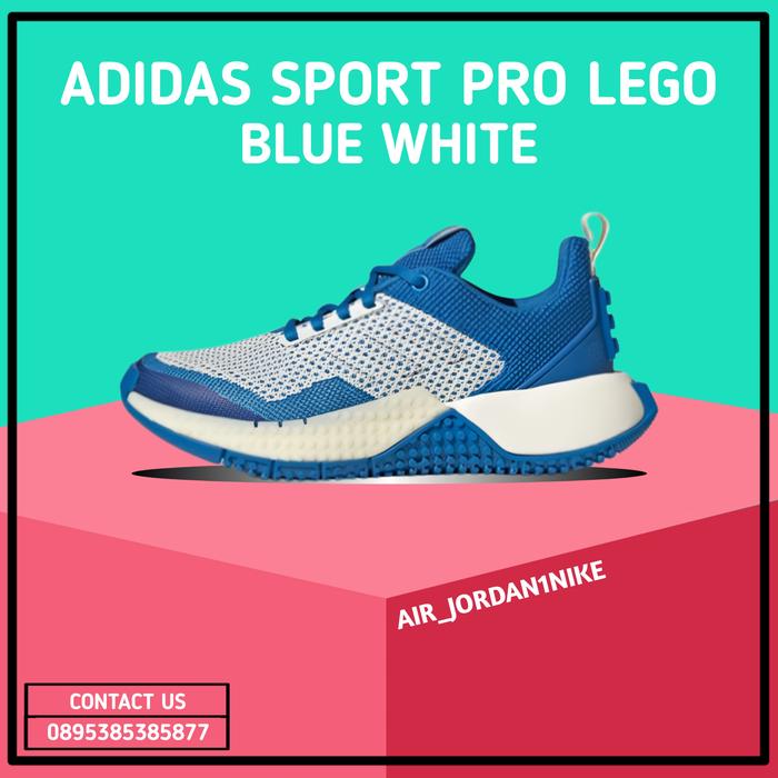 Sepatu Sneakers Anak Kids Pria Adidas Sport Pro Lego Blue White