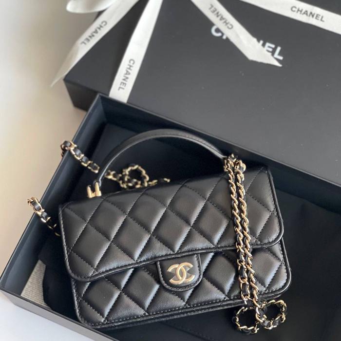 Original - Chanel Mini Rectangle Top Handle GHW chip
