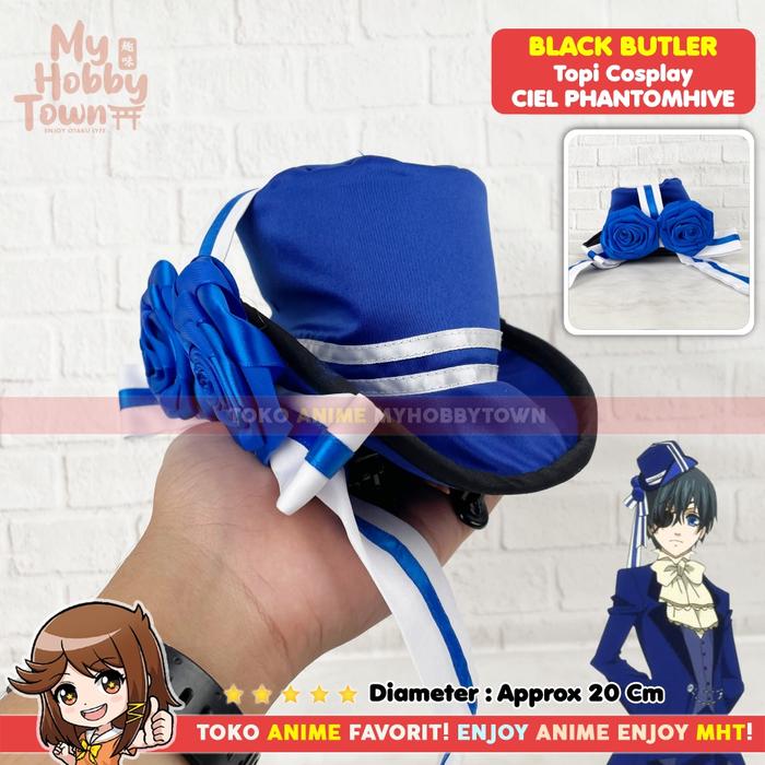 Topi Anime Kuroshitsuji Black Butler Ciel Phantomhive Blue Cosplay Hat