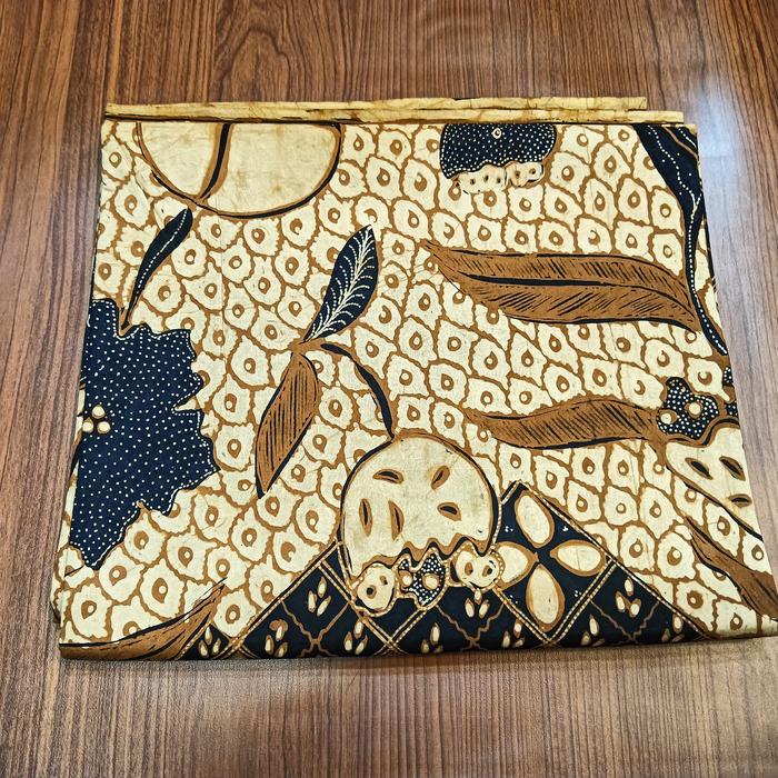 Kain batik tulis granit bunga warna alam