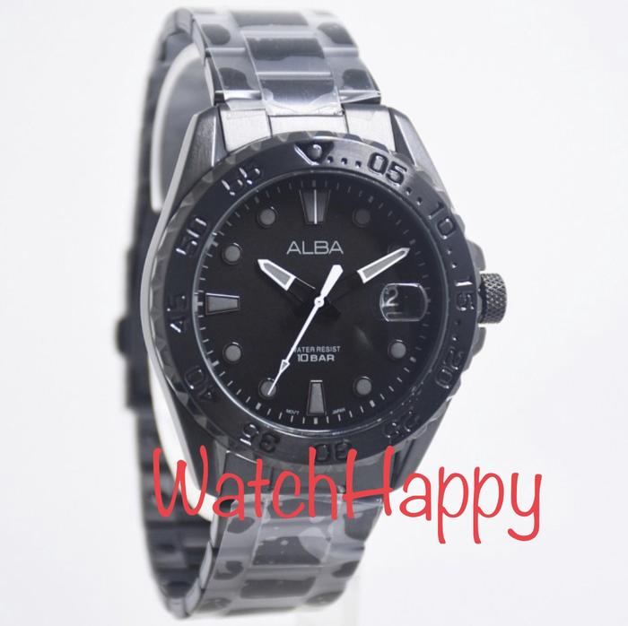 WatchHappy Alba AS9N65X1 Mens Sport Watch Dial Black Stainless AS9N65