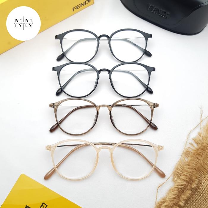 Nnkacamata frame oval ringan dan lentur pria wanita TR90 2125