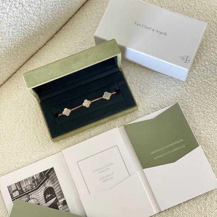 Original - Van Cleef & Arpels VCA Alhambra 5 Motivi MOP bracelet white