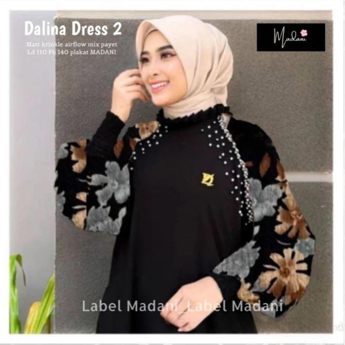 gamis pesta mewah dan elegan abaya dress kondangan muslim 8861 dalina