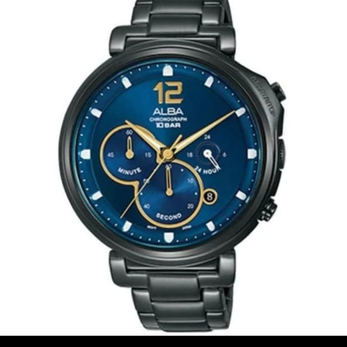 ALBA AT3E21X1 BLUE DIAL STAINLESS STEEL BLACK AT3E21 ORIGINAL WARRANTY