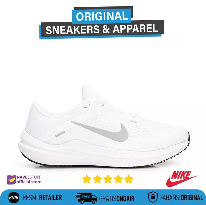 NIKE Air Zoom Winflo 10 Running White/Wolf Grey/White Original Resmi