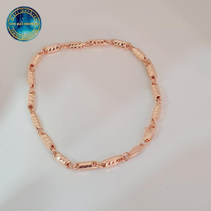 Gelang model bambu emas asli kadar 375