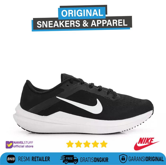 NIKE Air Zoom Winflo 10 Running Black/White/Black Original Resmi BNIB