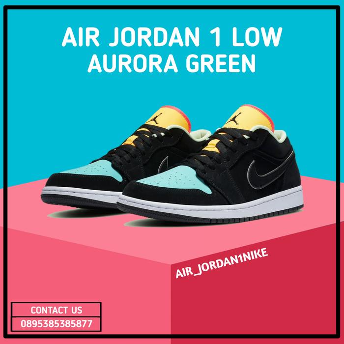 Sepatu Nike Air Jordan 1 Low Aurora Green 100% Authentic