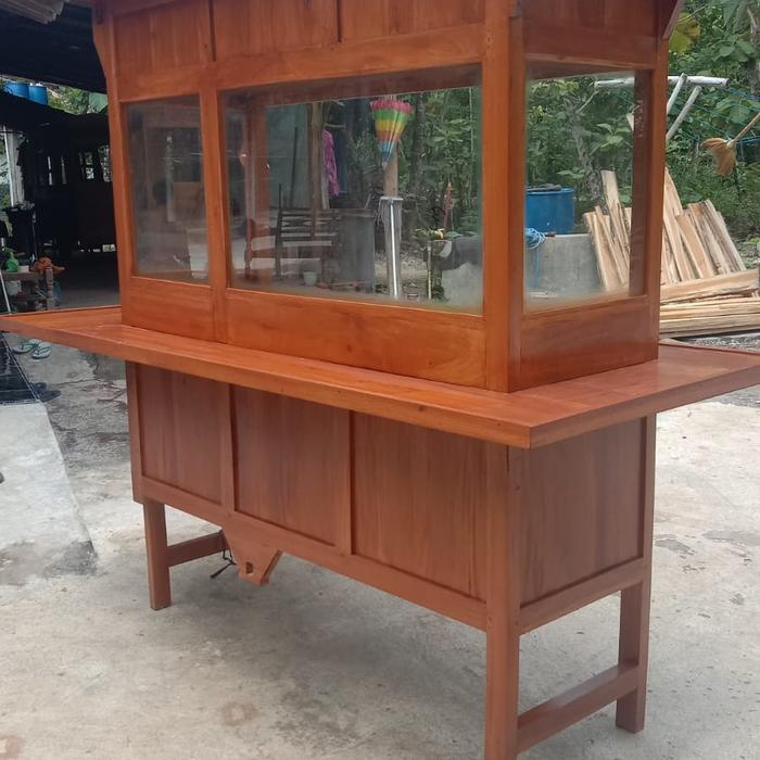 gerobak angkringan tanpa lubang full kaca leter u