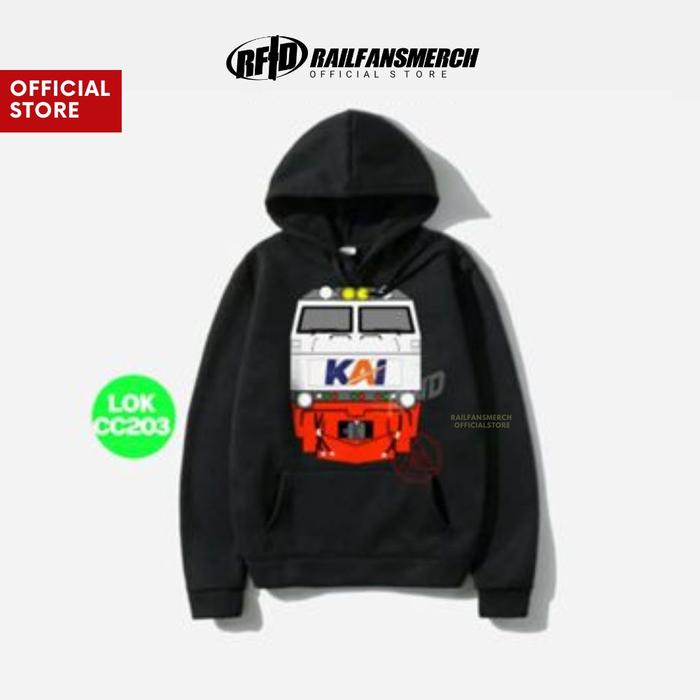 Railfansmerch Jaket Hoodie Railfans Lokomotif Kereta api CC203