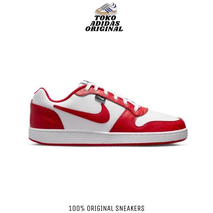 SEPATU SNEAKERS NIKE EBERNON LOW PRM WHITE RED BLACK ORIGINAL RESMI