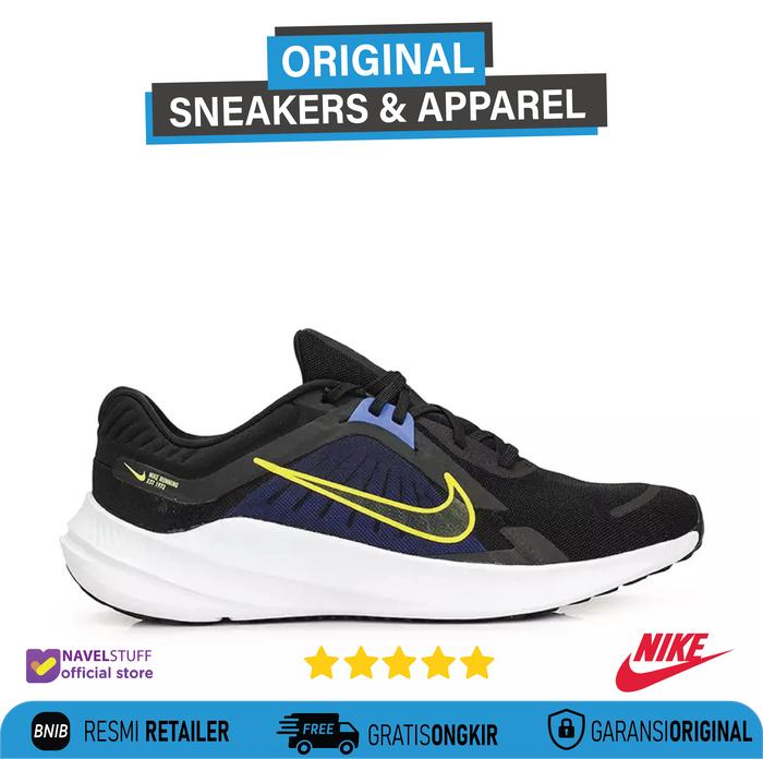 NIKE Quest 5 Black/High Voltage/Racer Blue/White Original Resmi BNIB
