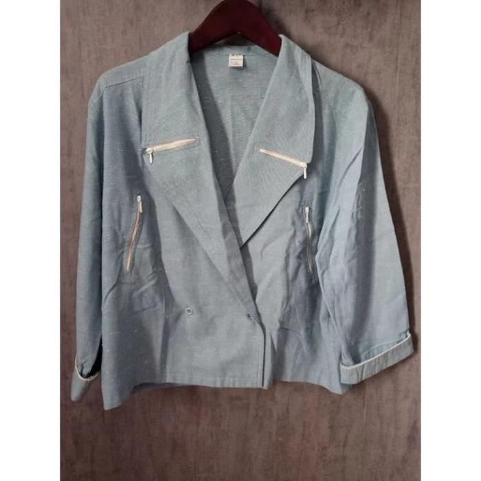 blazer set biru muda.(Preloved)