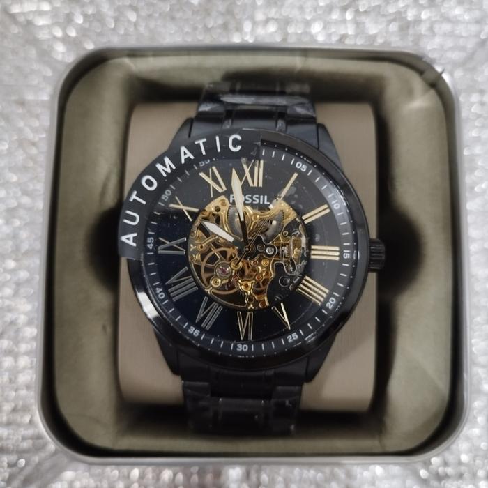 JAM TANGAN ANALOG ORIGINAL FOSSIL BQ2092 PRIA FULL BLACK GLOSSY MEWAH