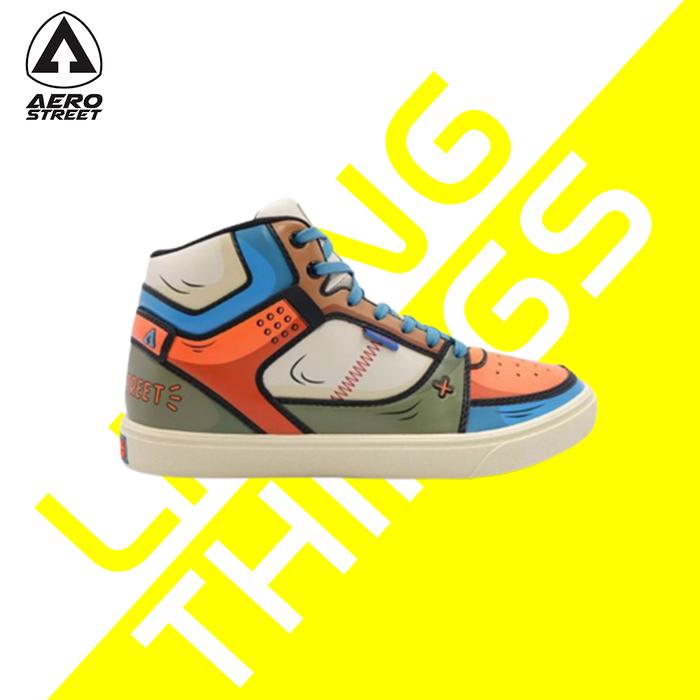 Aerostreet 2D Reborn Biru Orange - Sepatu Sneakers LIMITED EDITION