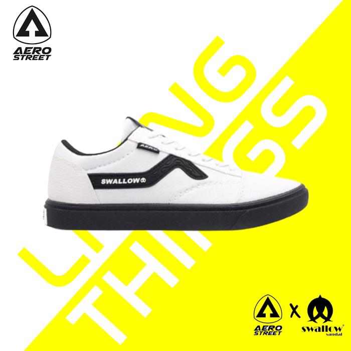 Aerostreet x Swallow Hitam - Sepatu Sneakers Casual Pria Wanita Aero
