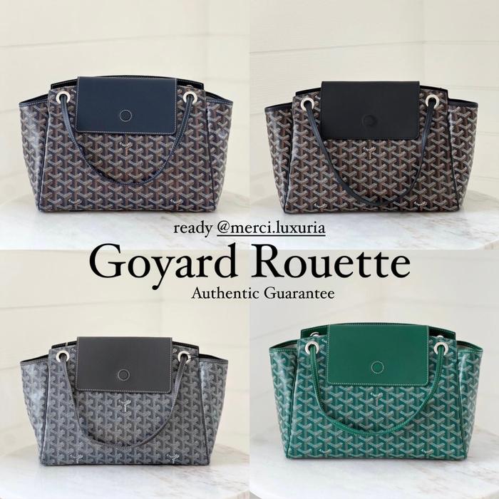 Original - Goyard Rouette Messenger Sling Bag Navy Black Grey Green